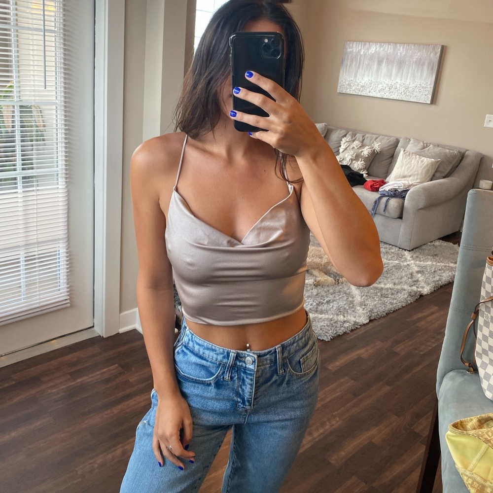 Nude crop top